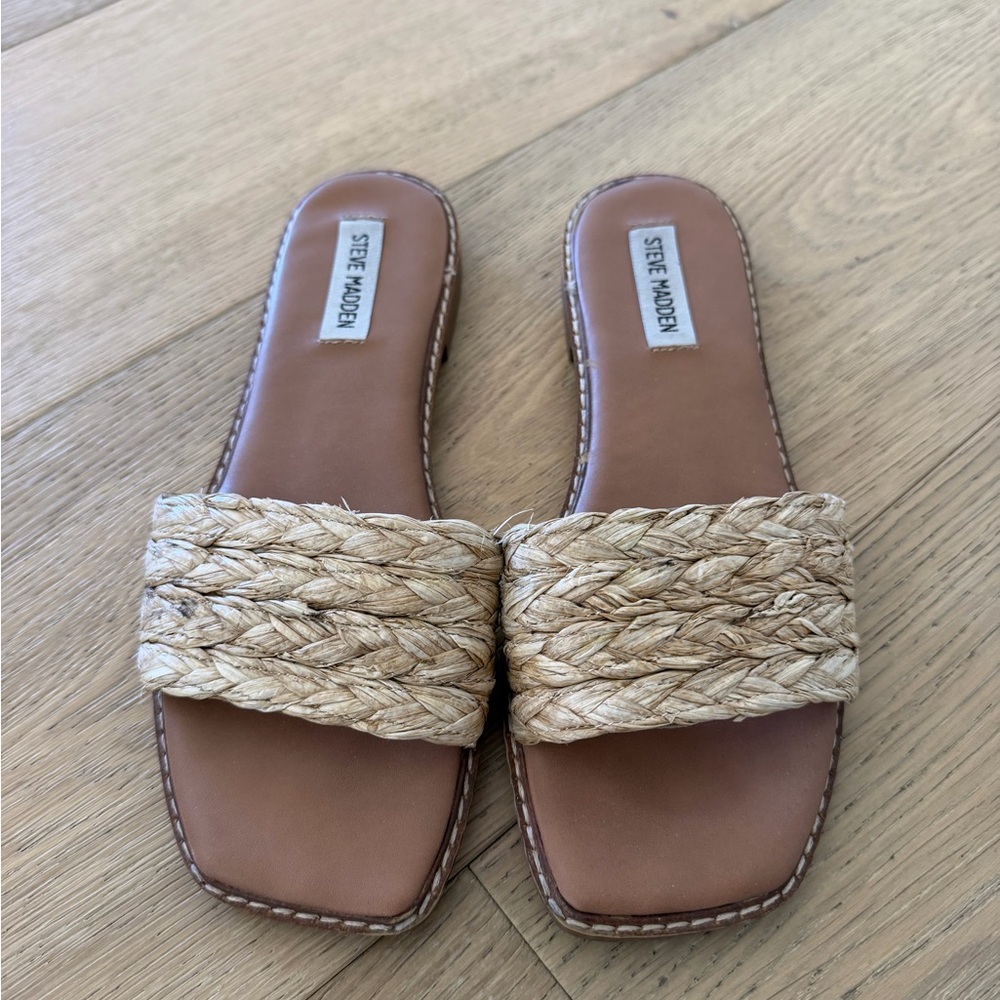 Steve Madden Raffia Slide Sandals